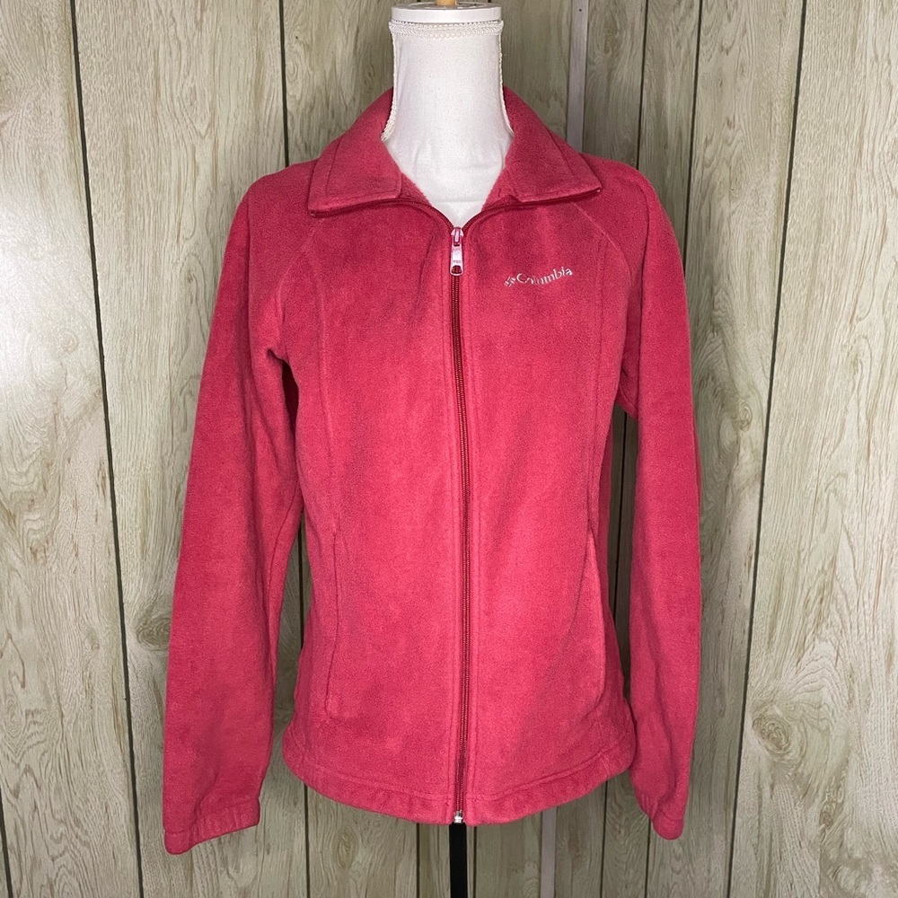 Red Columbia Full Zip Fleece Jacket